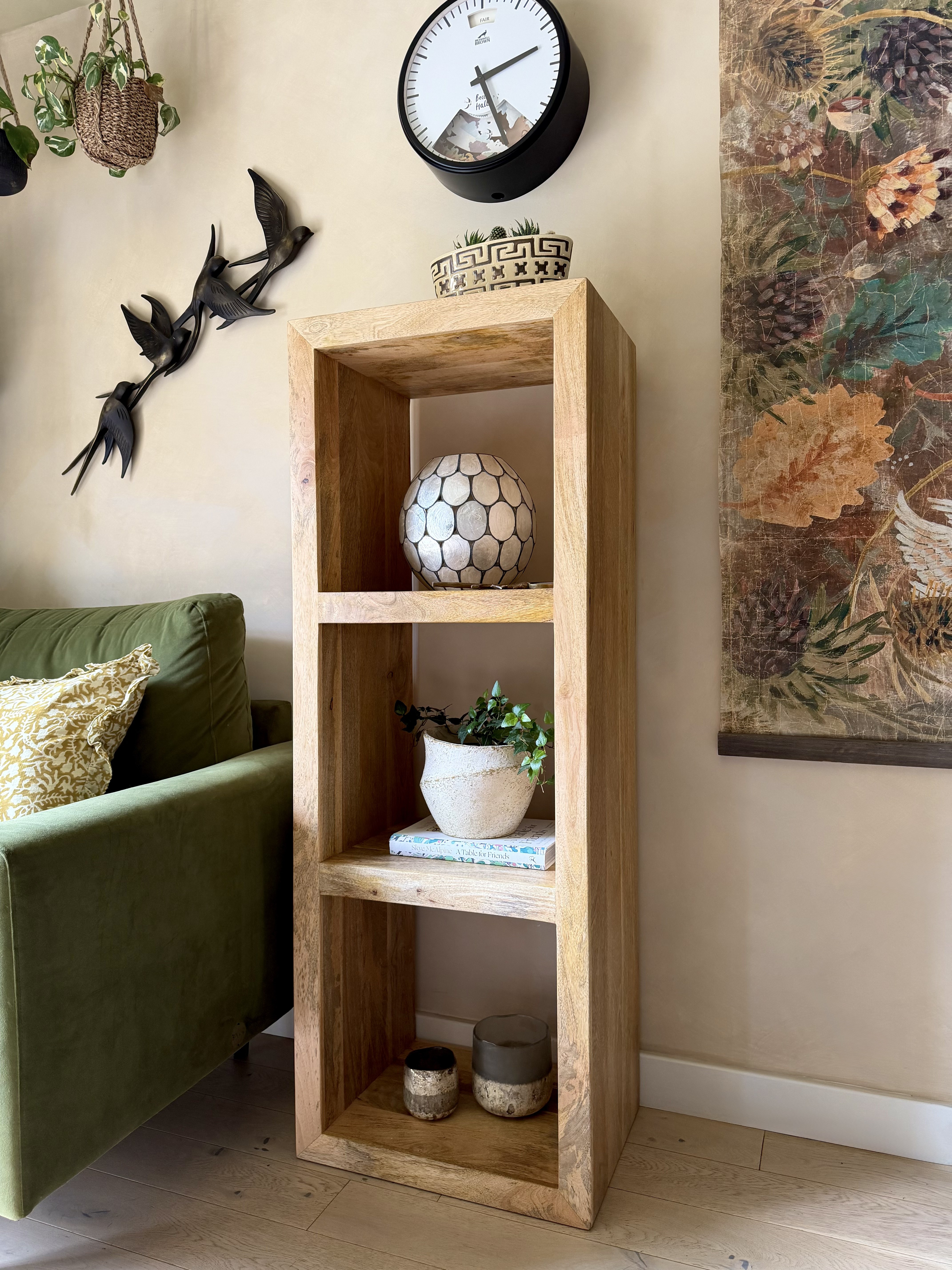 FW Homestores cube unit styled in living room