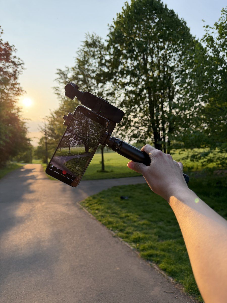 Filming outdoors with gimbal at golden hour